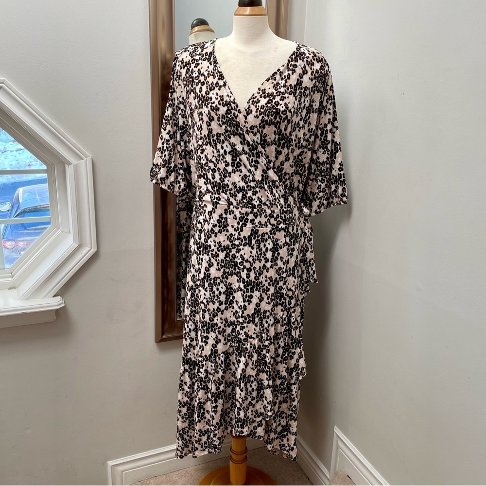 New Lane Bryant faux wrap animal print dress.